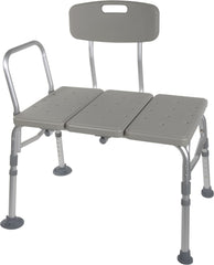 drive Aluminum Knocked Down Bath Transfer Bench, 17½ – 21½ Inch Seat Height