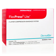 FlexPress2 Lite Self-adherent Closure 2 Layer Compression Bandage System, 4 Inch x 3-4/5 Yard / 4 Inch x 5-1/2 Yard