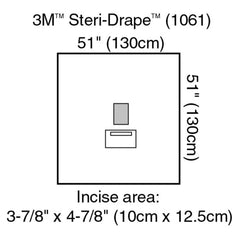 3M Steri-Drape Sterile Medium EENT Drape, 51 x 51 Inch