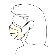 Halyard Procedure Mask, Pleated, One Size Fits Most, Yellow, Non-Sterile