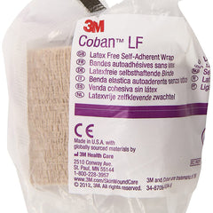3M Coban LF Self-adherent Closure Cohesive Bandage, 2 Inch x 5 Yard, Tan