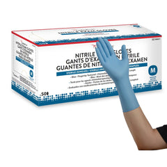 Flexam® Nitrile Extended Cuff Length Exam Glove, Medium, Blue
