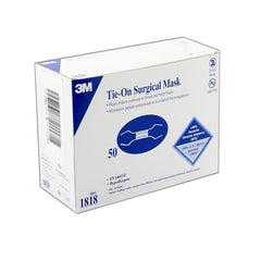 3M Surgical Mask, Latex-Free, Tie Closure, Pleated, White