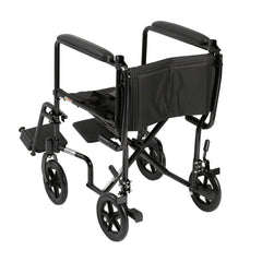 drive Lightweight Transport Chair, Black, 17-Inch Seat Width
