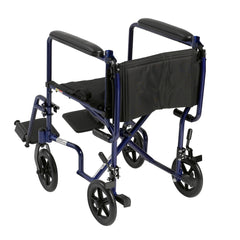 drive Lightweight Transport Chair, Blue, 17-Inch Seat Width