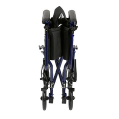 drive Lightweight Transport Chair, Blue, 17-Inch Seat Width