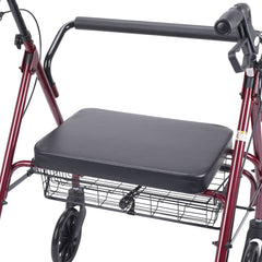 drive Go-Lite Bariatric 4 Wheel Rollator, Red