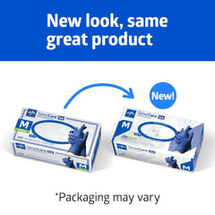 Medline SensiCare Ice Blue Nitrile Exam Gloves,Dark Blue Medium (Pack of 250)