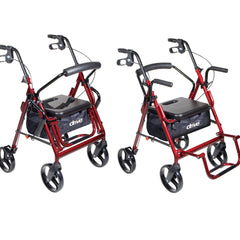 drive Duet 4 Wheel Rollator, Burgundy