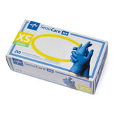 Medline SensiCare Ice Blue Nitrile Exam Gloves,Dark Blue Medium (Pack of 250)