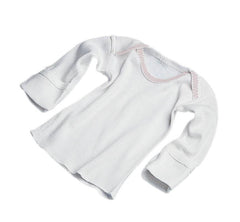 SHIRT,BABY,SLIPOVER,MITTEN CUFF,WHT,6MO