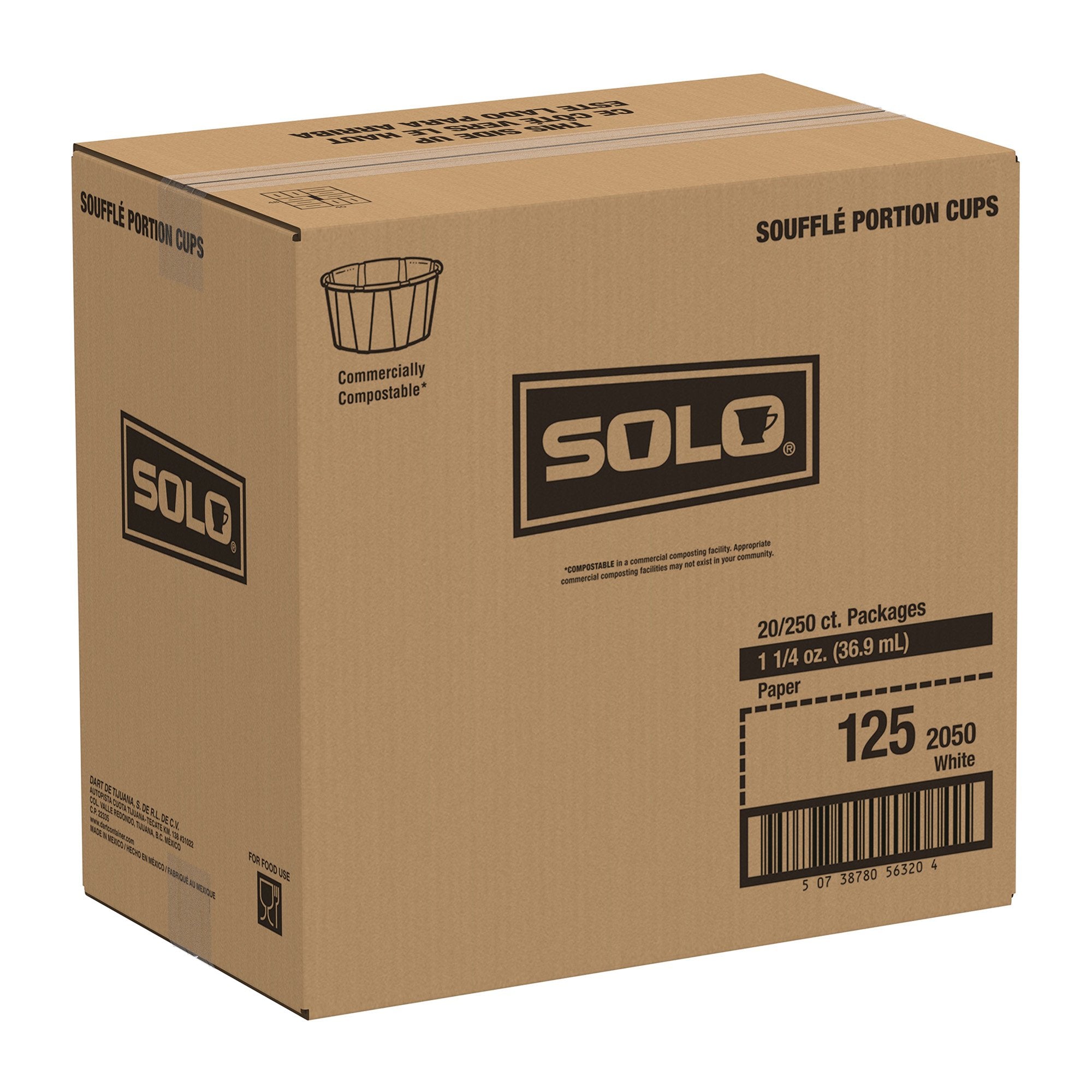 Solo Paper Souffle Cup, White, Disposable, 1.25 oz