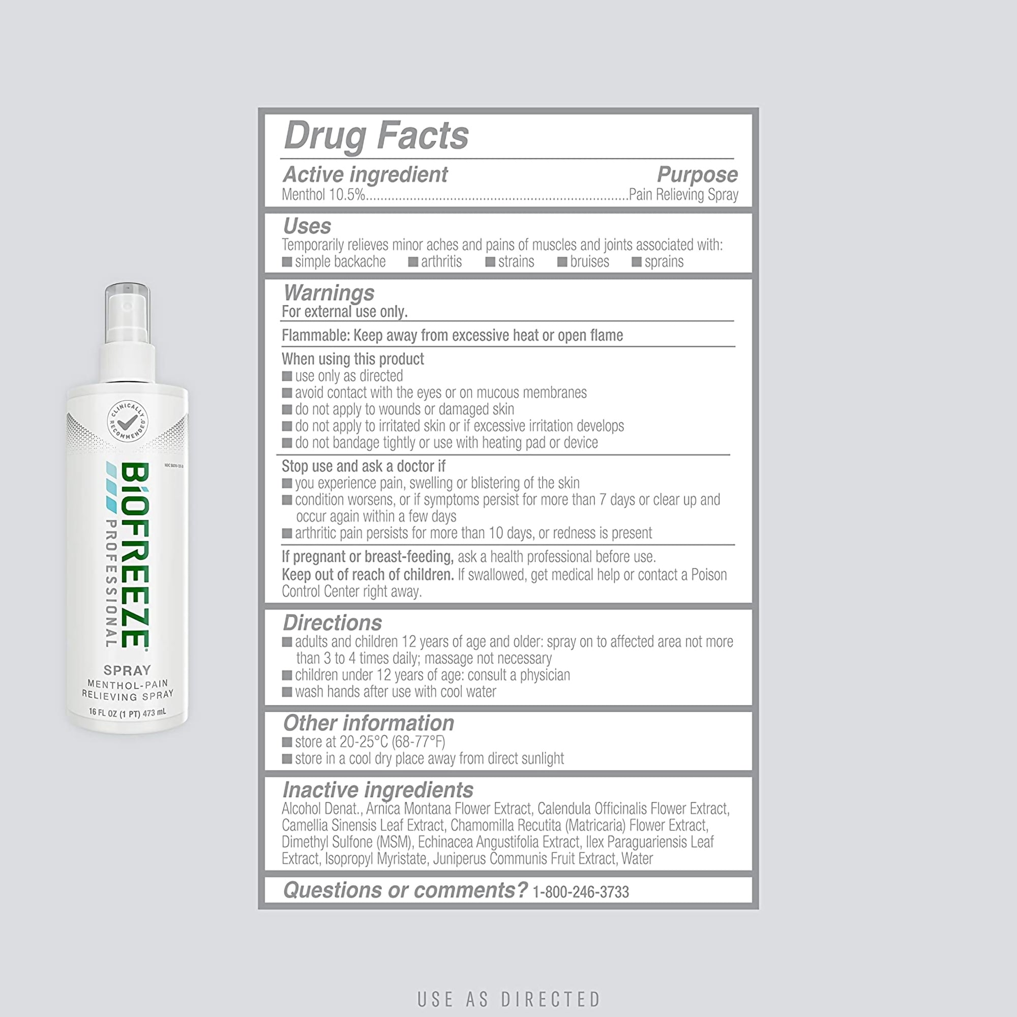 Biofreeze® Professional Menthol Topical Pain Relief, 16-ounce Pump Bottle