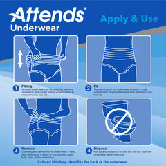 Attends® Care Adult Moderate Absorbent Underwear, Medium, White