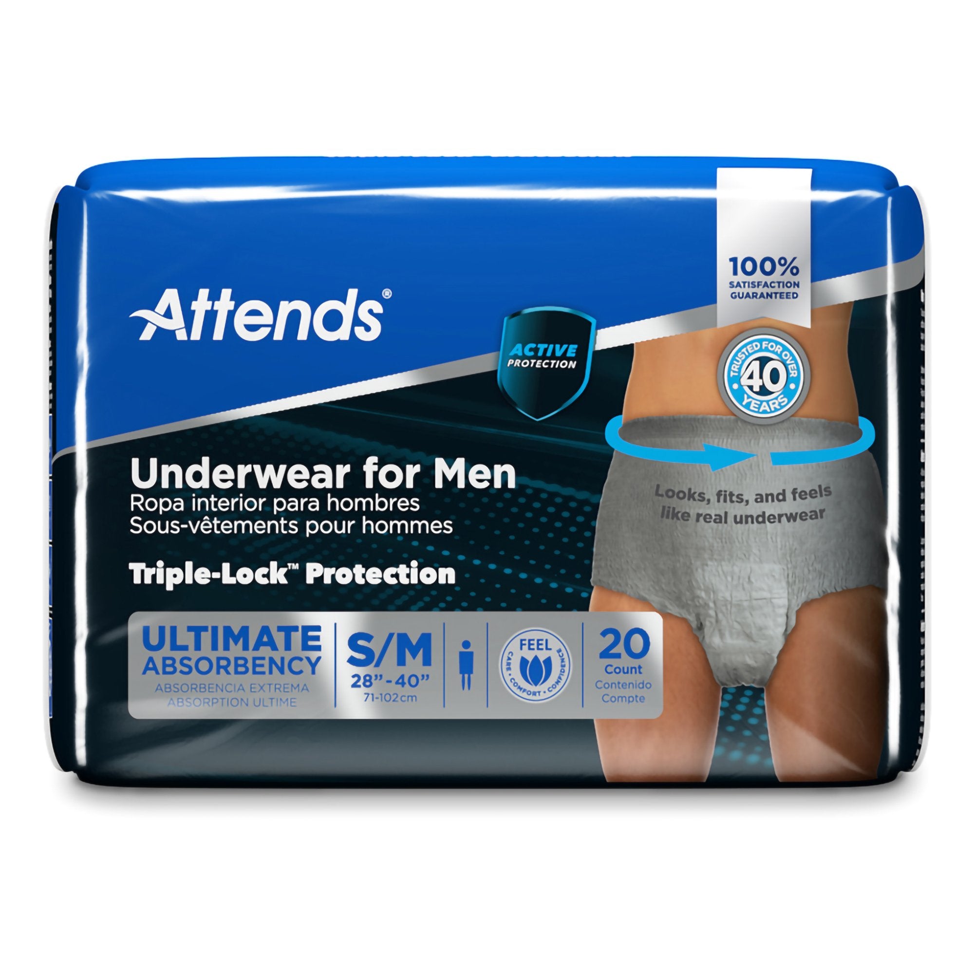 Attends® Discreet Men's Underwear, Level 5, Small / Medium
