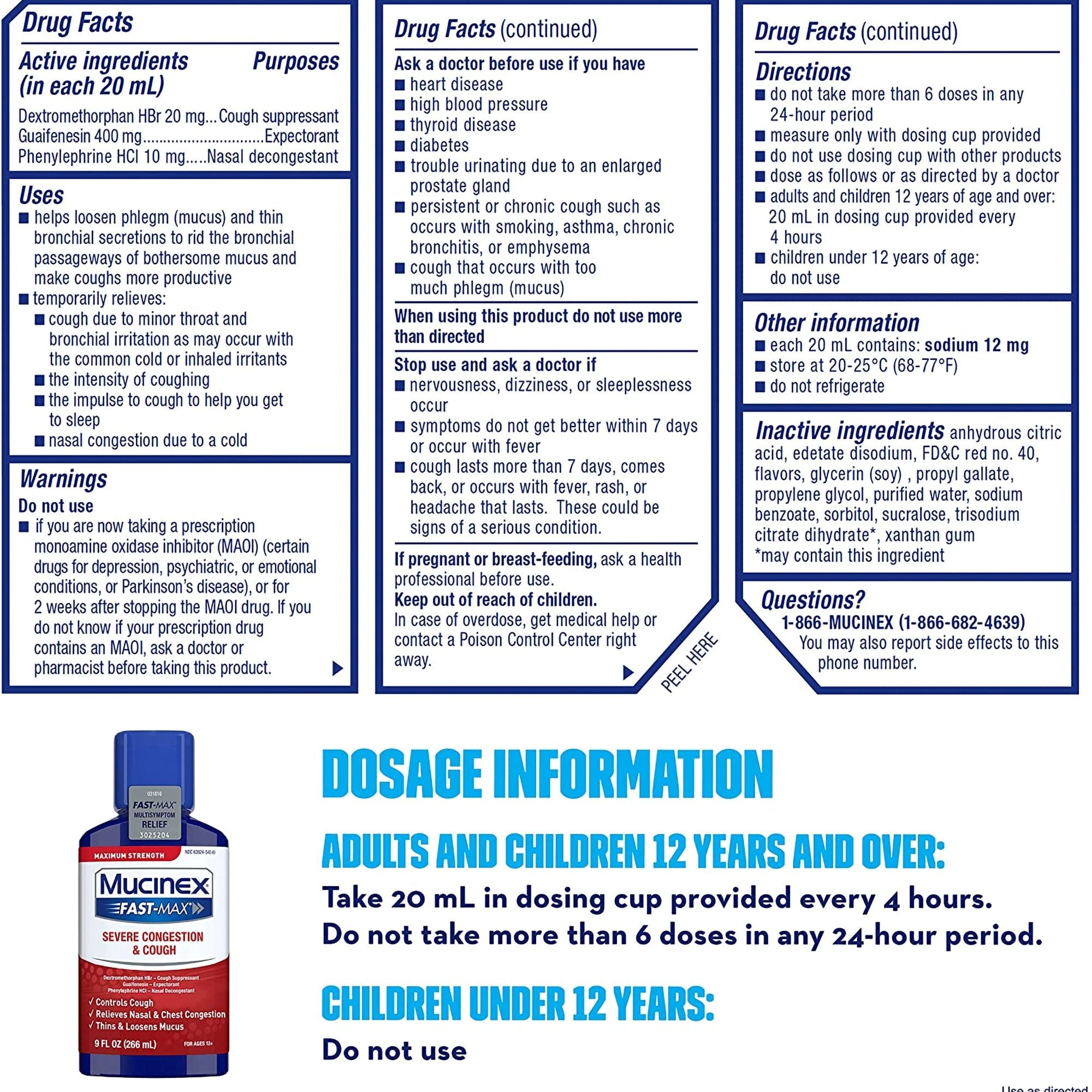 Mucinex® Fast-Max Severe Congestion & Cough Liquid Maximum Strength
