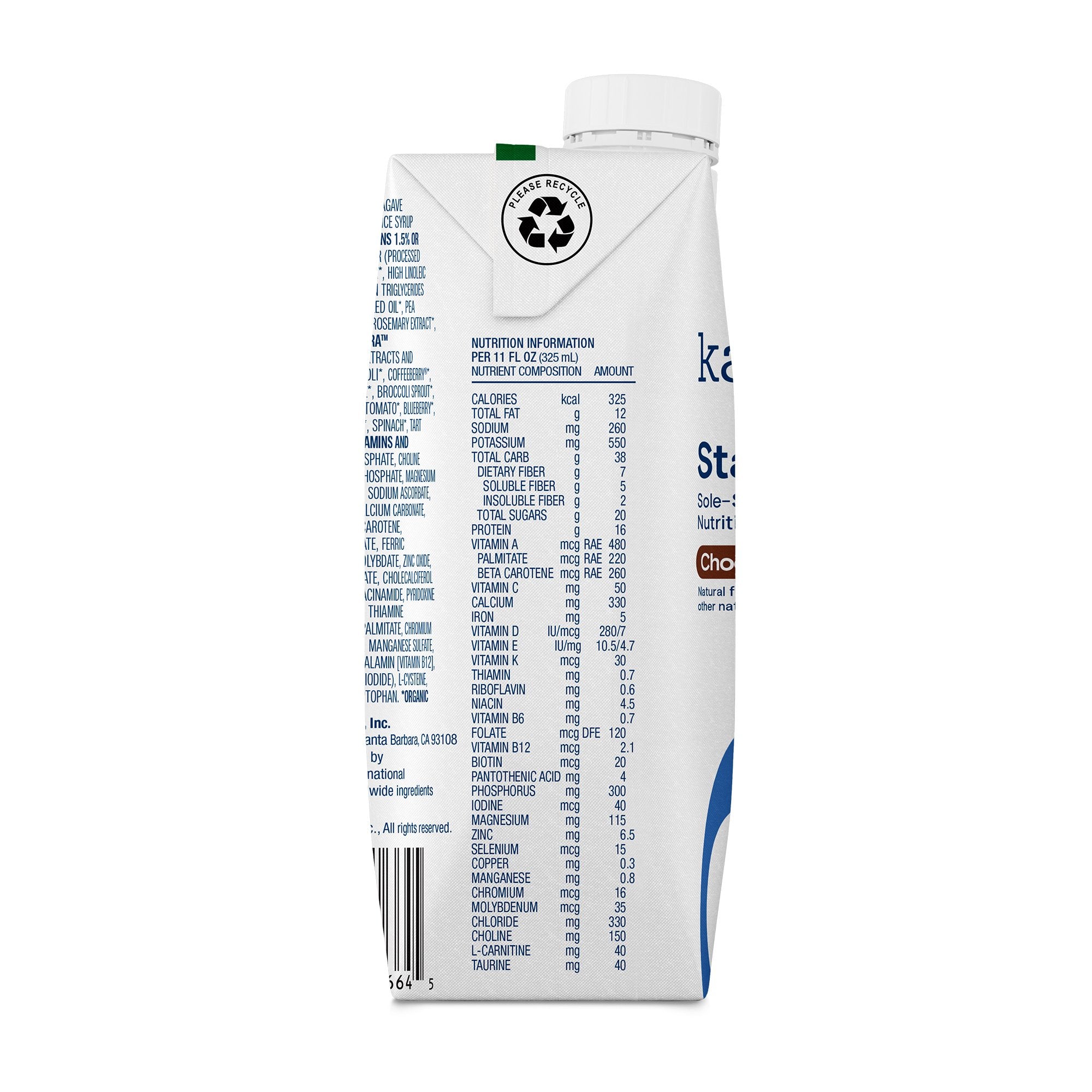 Kate Farms® Standard 1.0 Oral Supplement / Tube Feeding Formula, Chocolate Flavor, 11 oz. Carton