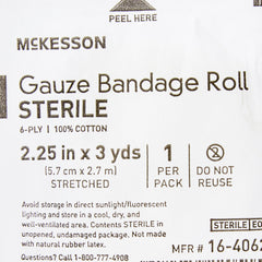 McKesson Sterile Fluff Bandage Roll, 2-1/4 Inch x 3 Yard