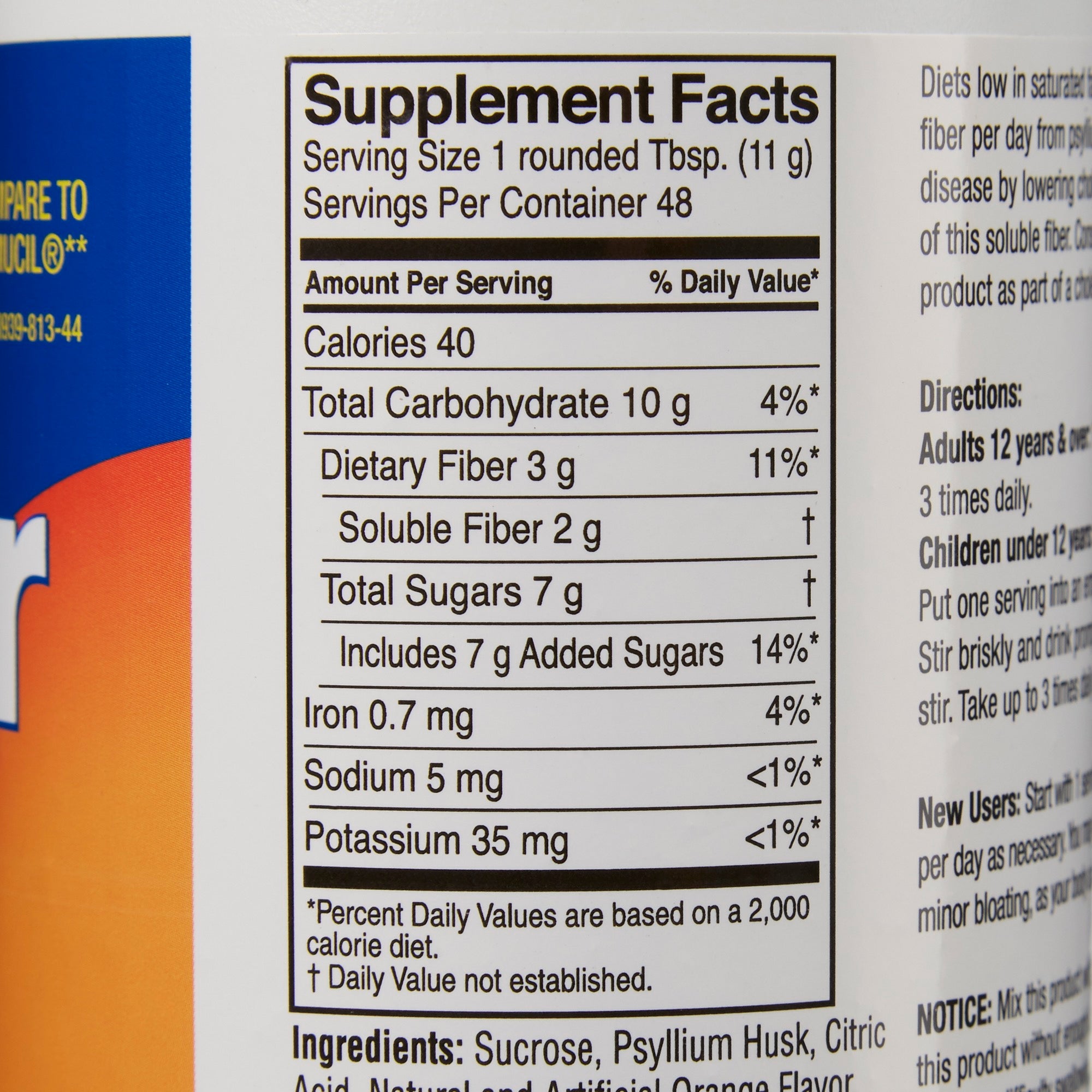 sunmark® Psyllium Husk Fiber Supplement, 19-ounce Bottle, Orange Flavor