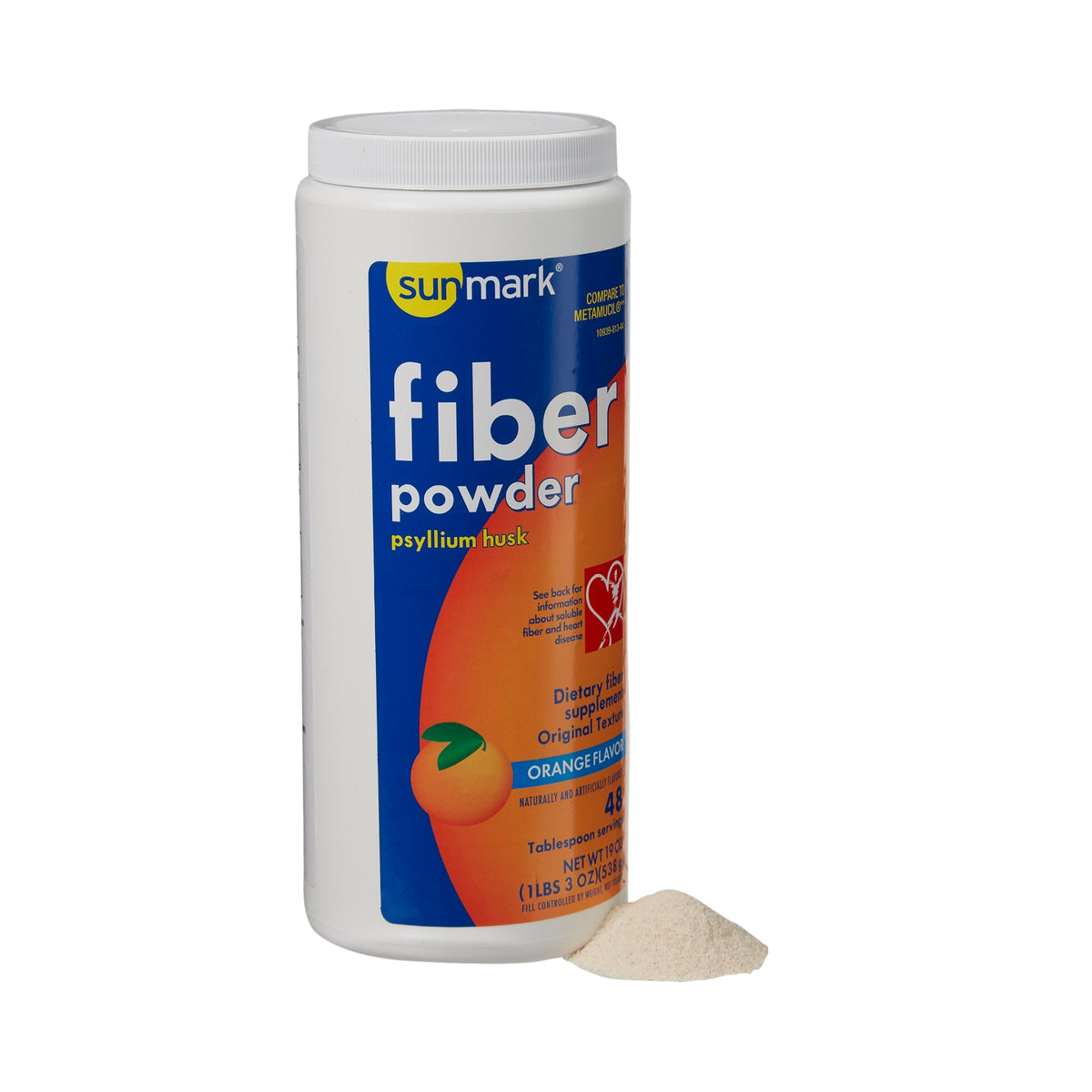 sunmark® Psyllium Husk Fiber Supplement, 19-ounce Bottle, Orange Flavor