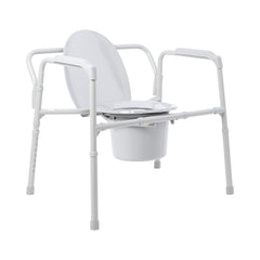 McKesson Fixed Arm Steel Folding Commode Chair, 15Â½ â€“ 22 Inch