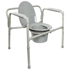 McKesson Fixed Arm Steel Folding Commode Chair, 15Â½ â€“ 22 Inch
