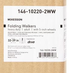 McKesson Steel Bariatric Folding Walker, 32 â€“ 39 Inch Height