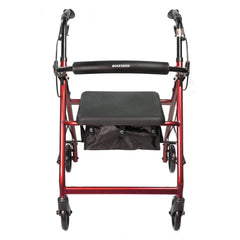 McKesson Folding Aluminum 4-Wheel Rollator, Red