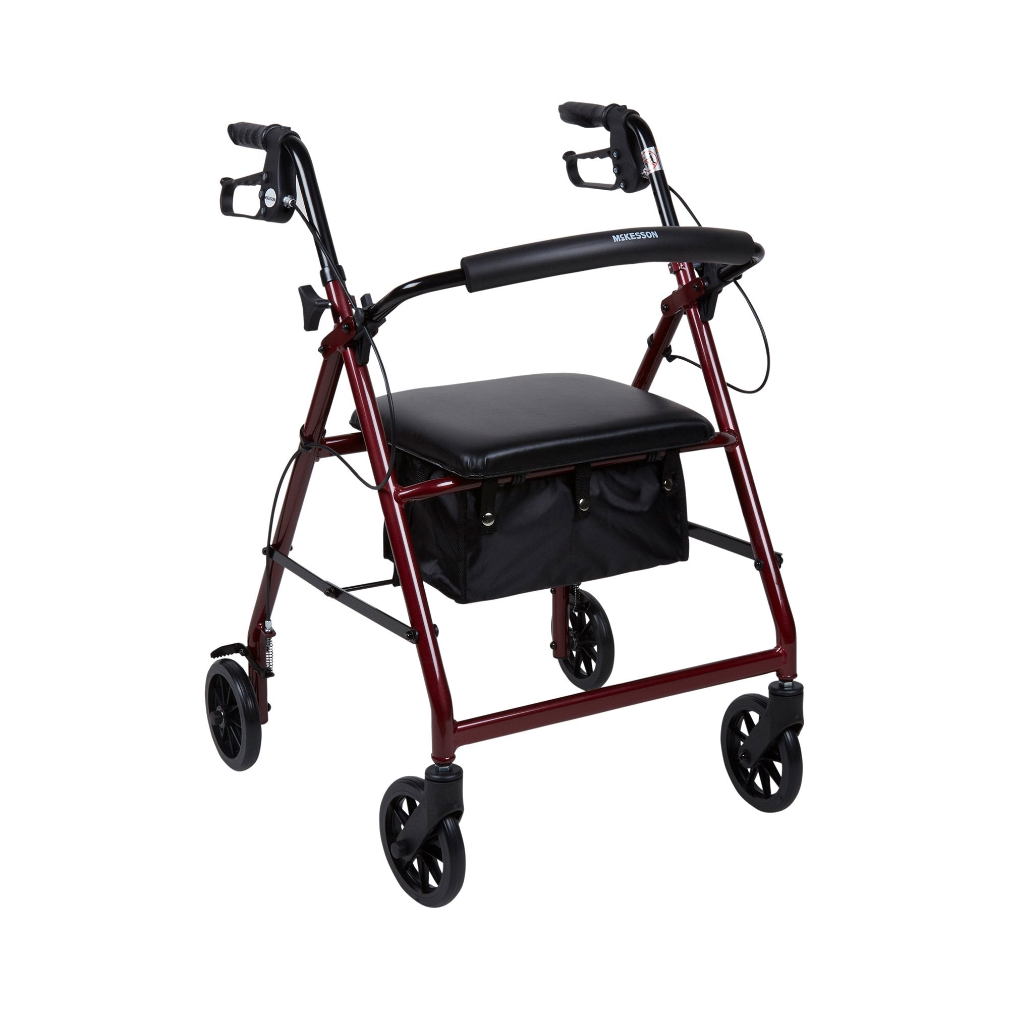 McKesson Folding Aluminum 4-Wheel Rollator, Red