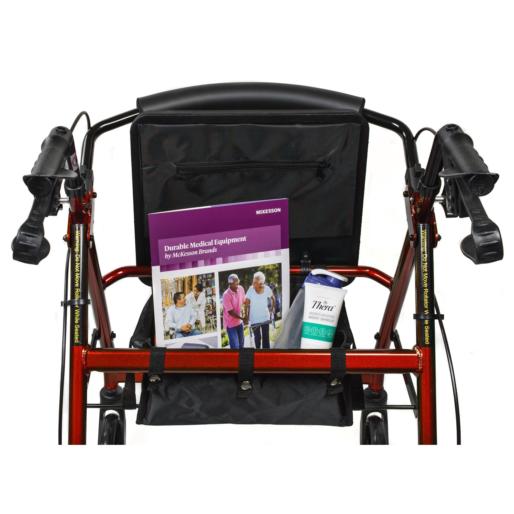 McKesson Folding Aluminum 4-Wheel Rollator, Red