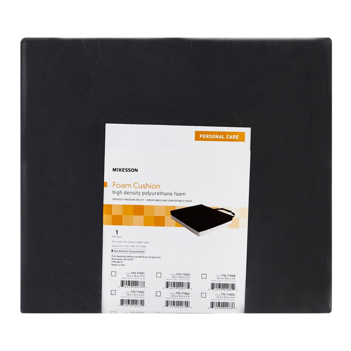 McKesson Foam Seat Cushion, 18 x 16 x 3 in