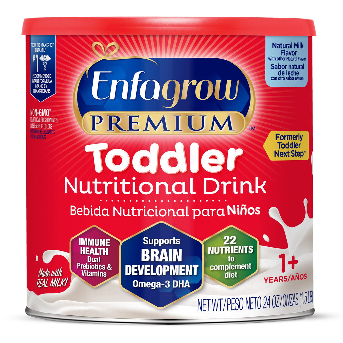 Enfagrow Premium Toddler Next Step® Natural Milk Pediatric Oral Supplement, 24-ounce Can
