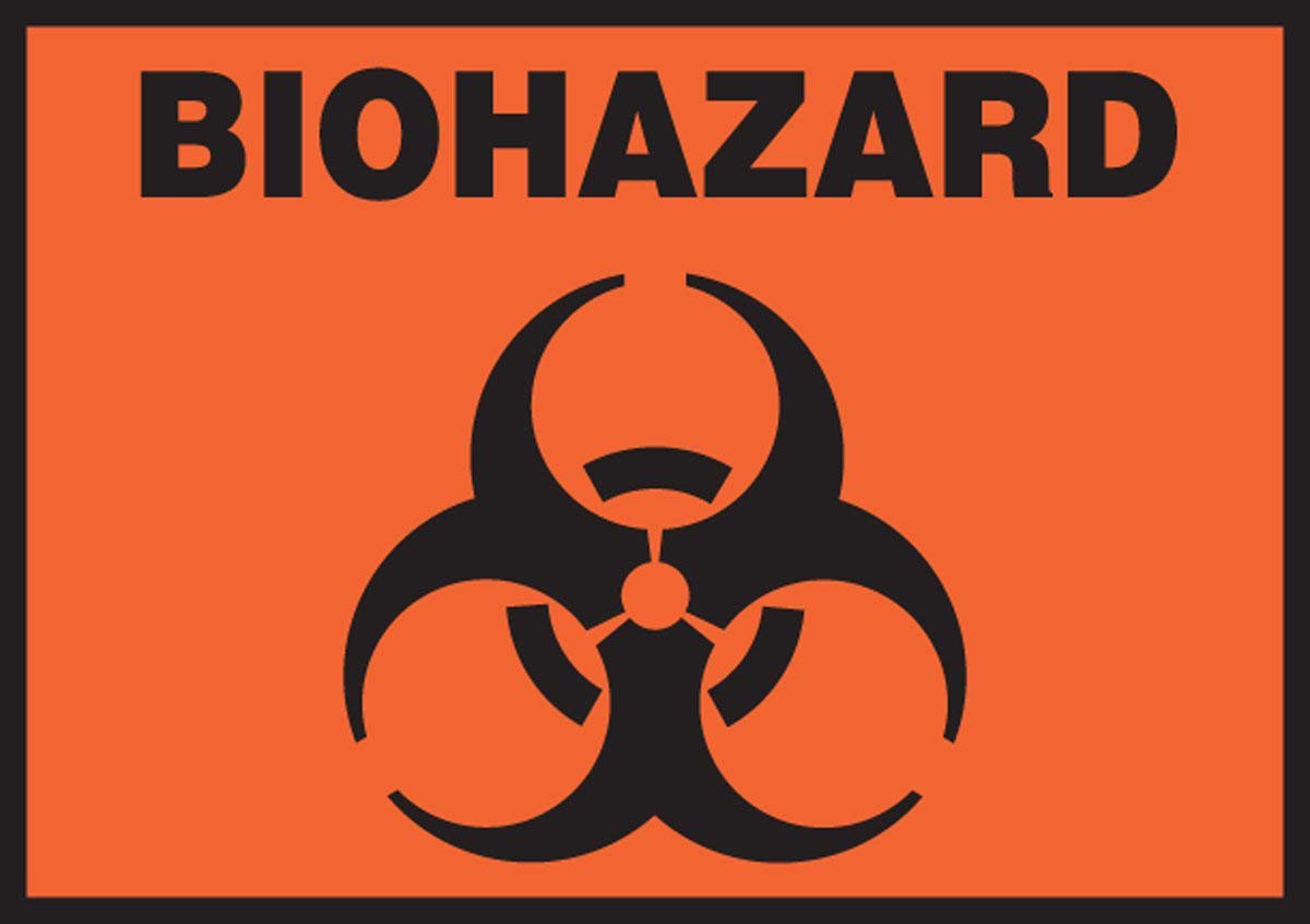 Accuform Signs Biohazard Pre-Printed Label, 3-1/2 x 5 Inch
