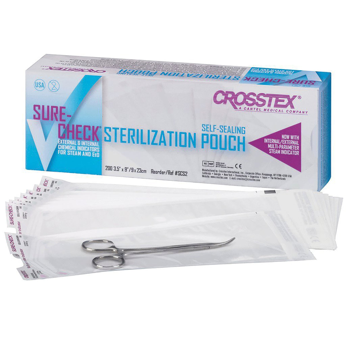 Sure-Check® Sterilization Pouch, 3Â½ x 9 Inch