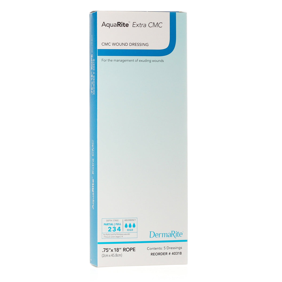 AquaRite Extra CMC Wound Dressing, 3/4 x 18 Inch