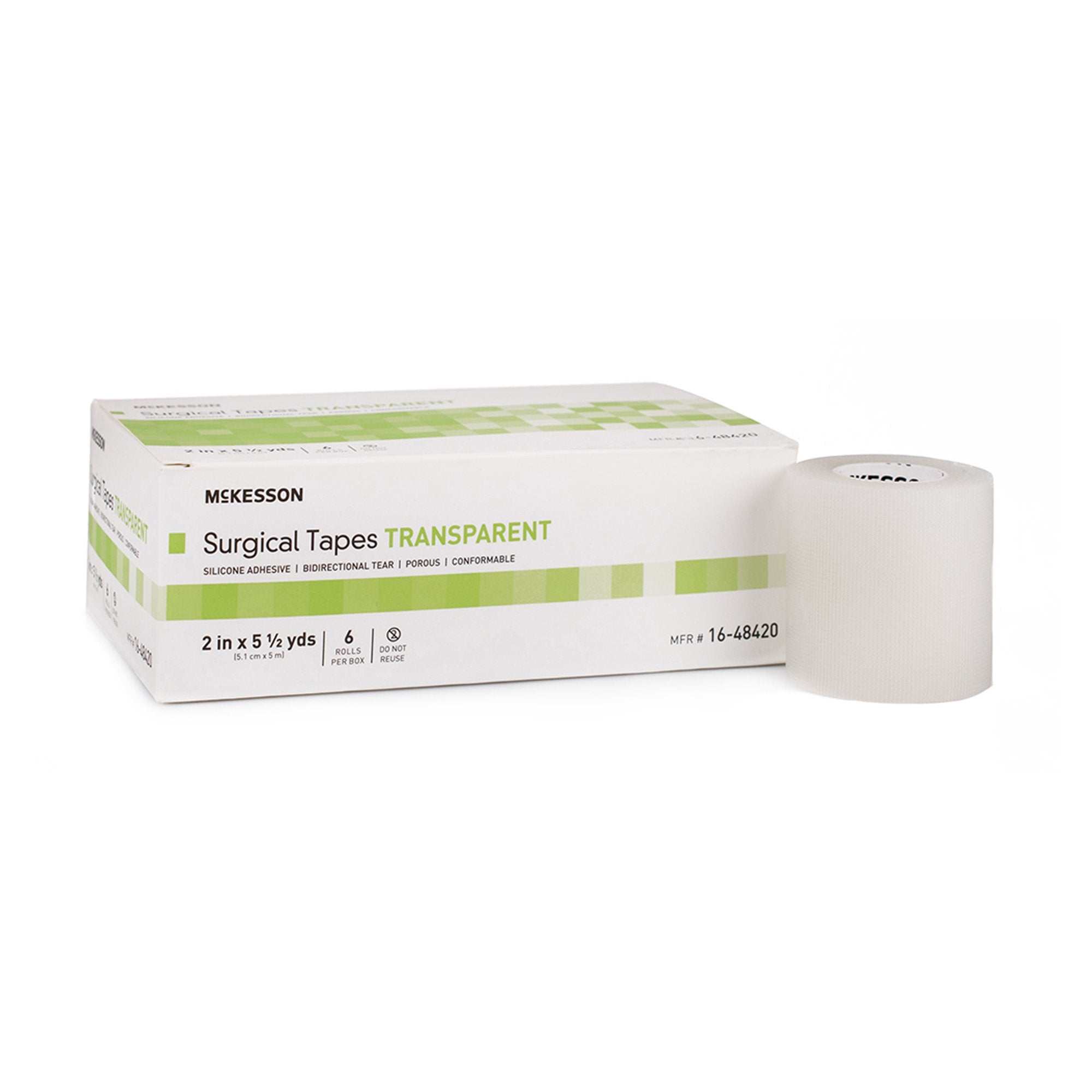 McKesson Silicone Medical Tape, 2 Inch x 5-1/2 Yard, Transparent