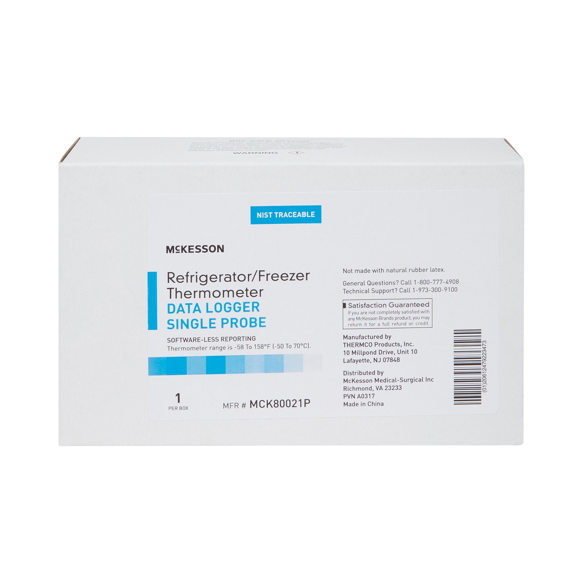 McKesson Datalogging Refrigerator / Freezer Thermometer, Digital Display, -58Â° to +158Â°F (-50Â° to +70Â°C)