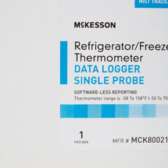 McKesson Datalogging Refrigerator / Freezer Thermometer, Digital Display, -58Â° to +158Â°F (-50Â° to +70Â°C)