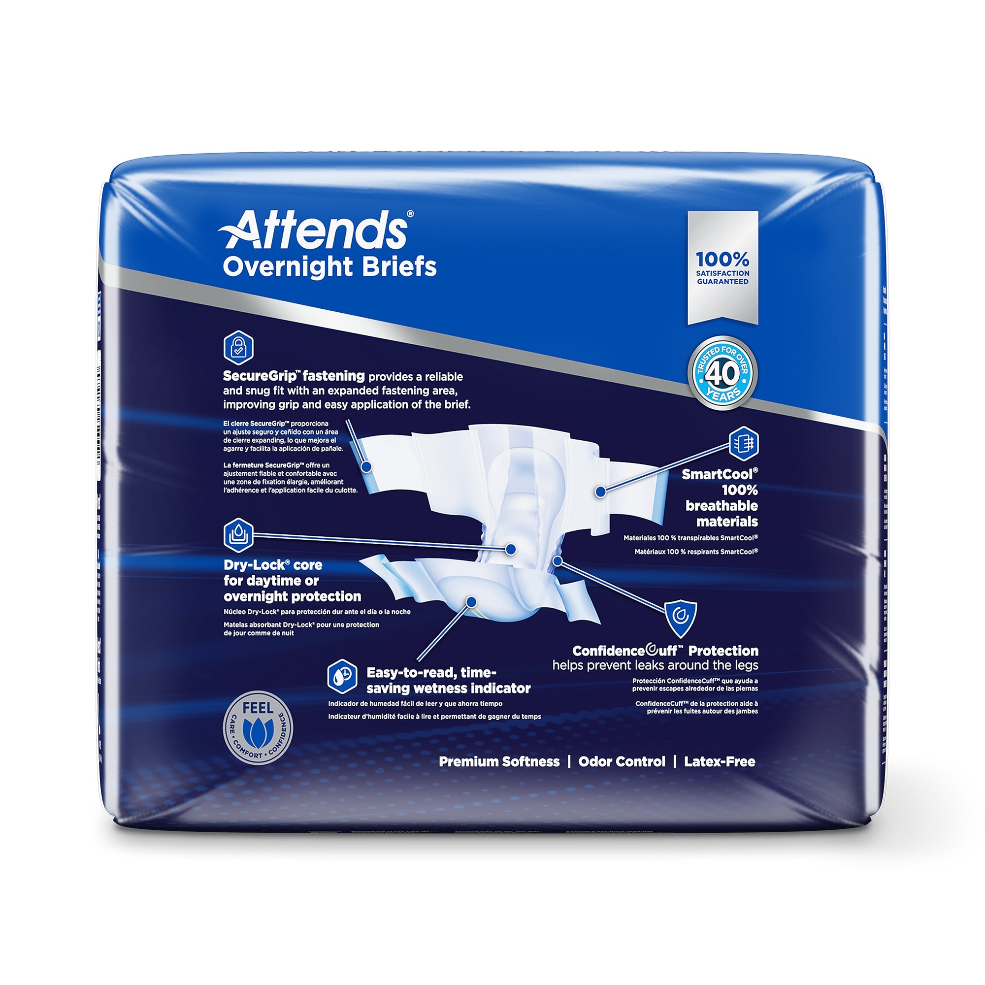 Attends® Briefs with Overnight Protection, Large