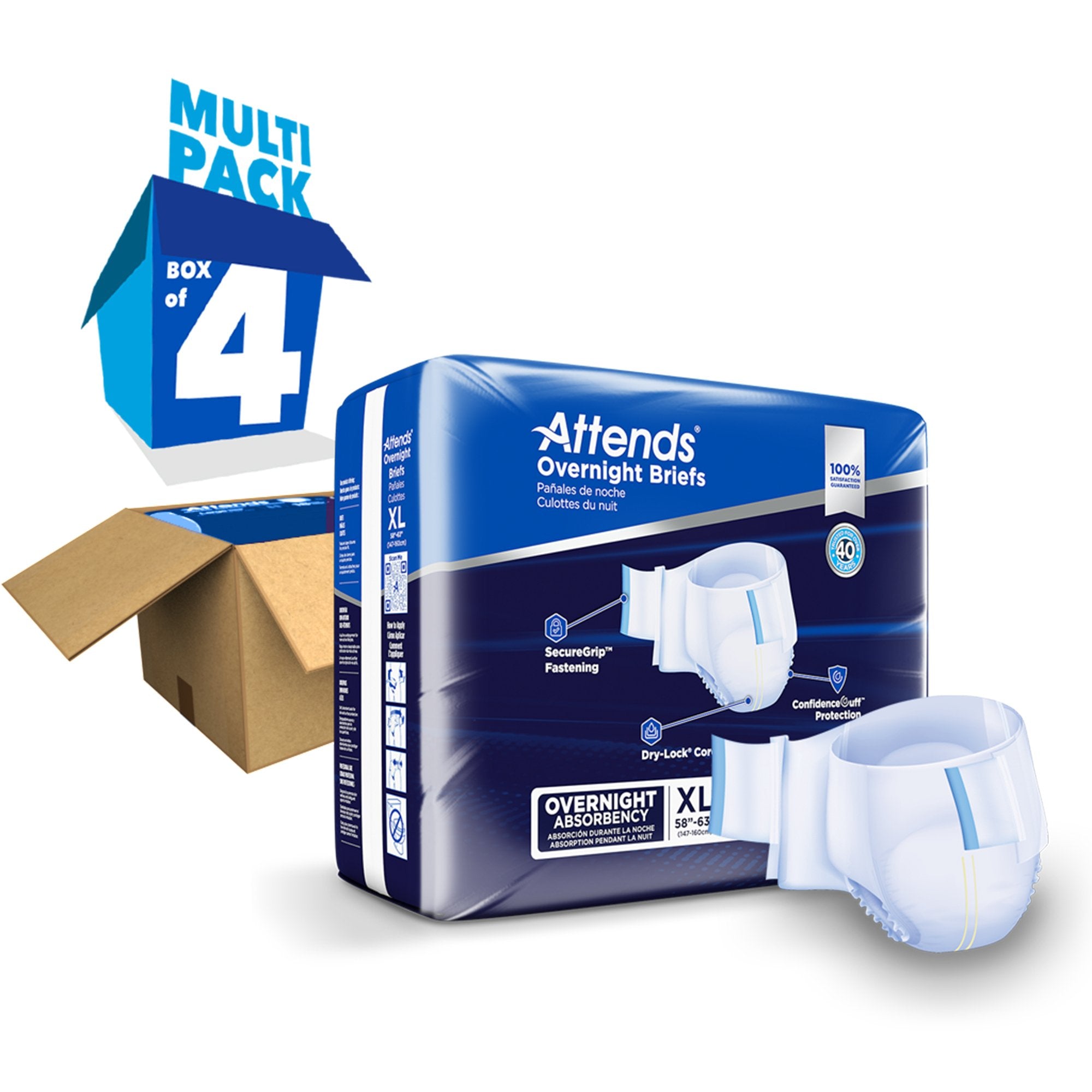 Attends® Briefs with Overnight Protection, X-Large