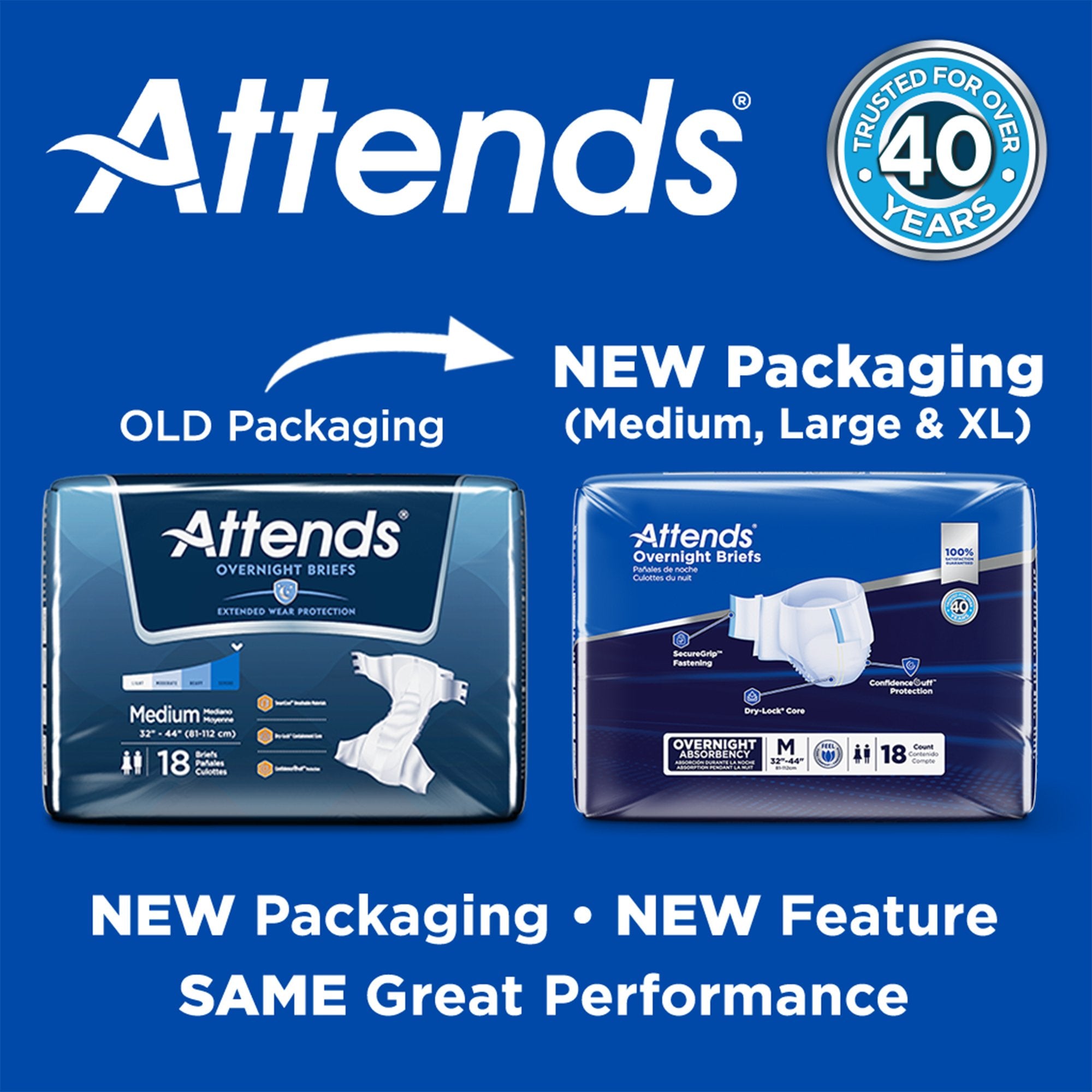 Attends® Briefs with Overnight Protection, X-Large