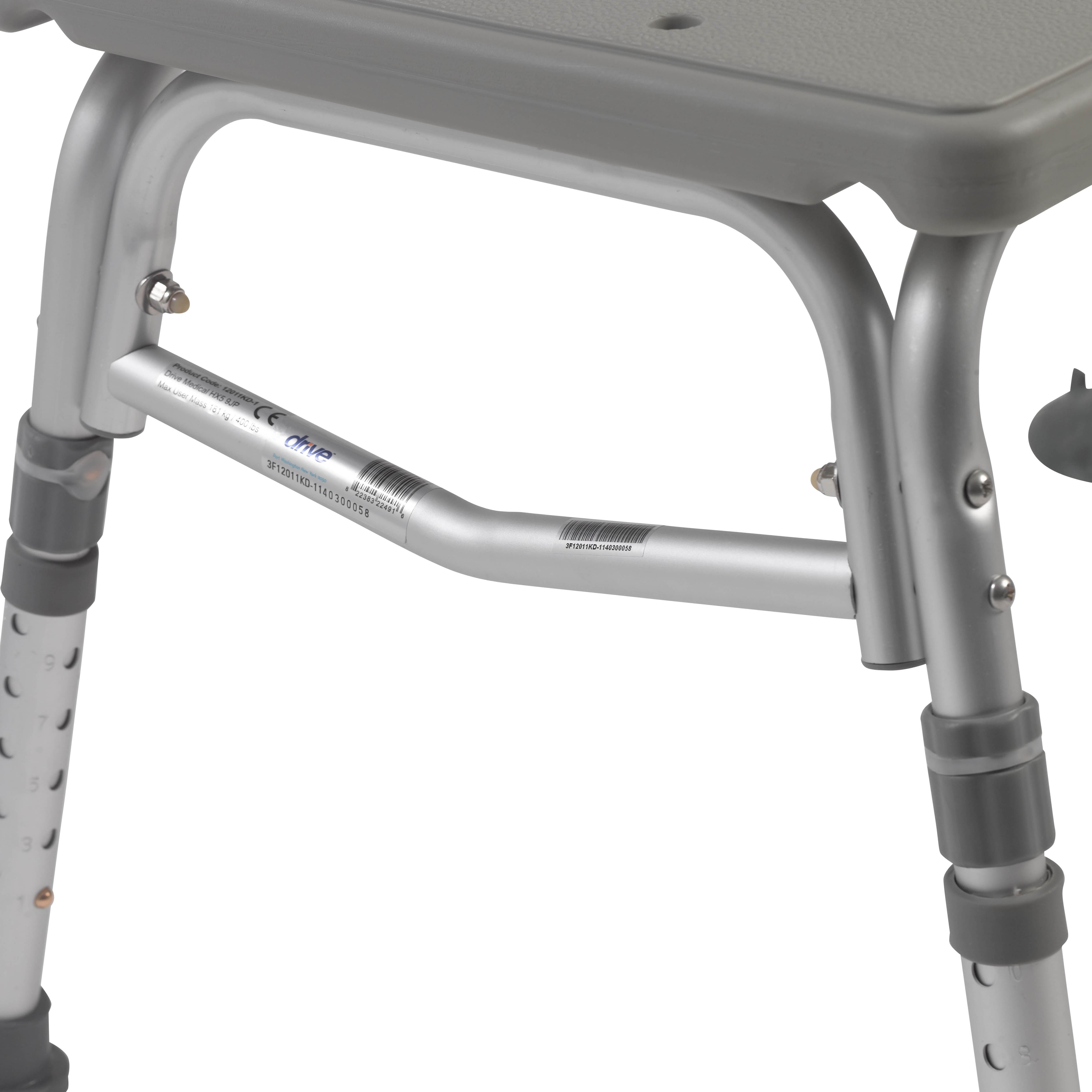 drive Aluminum Knocked Down Bath Transfer Bench, 17Â½ â€“ 21Â½ Inch Seat Height