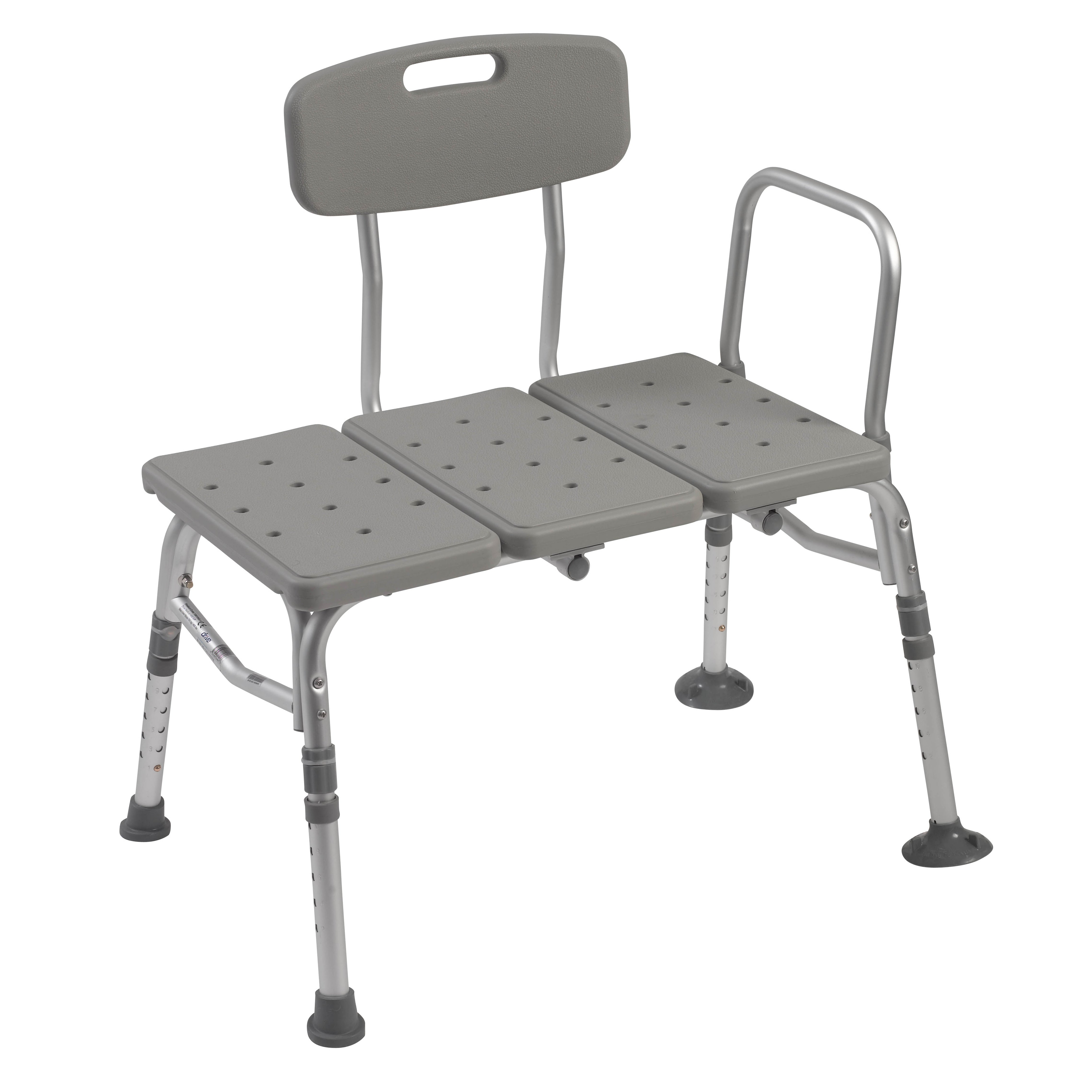 drive Aluminum Knocked Down Bath Transfer Bench, 17Â½ â€“ 21Â½ Inch Seat Height