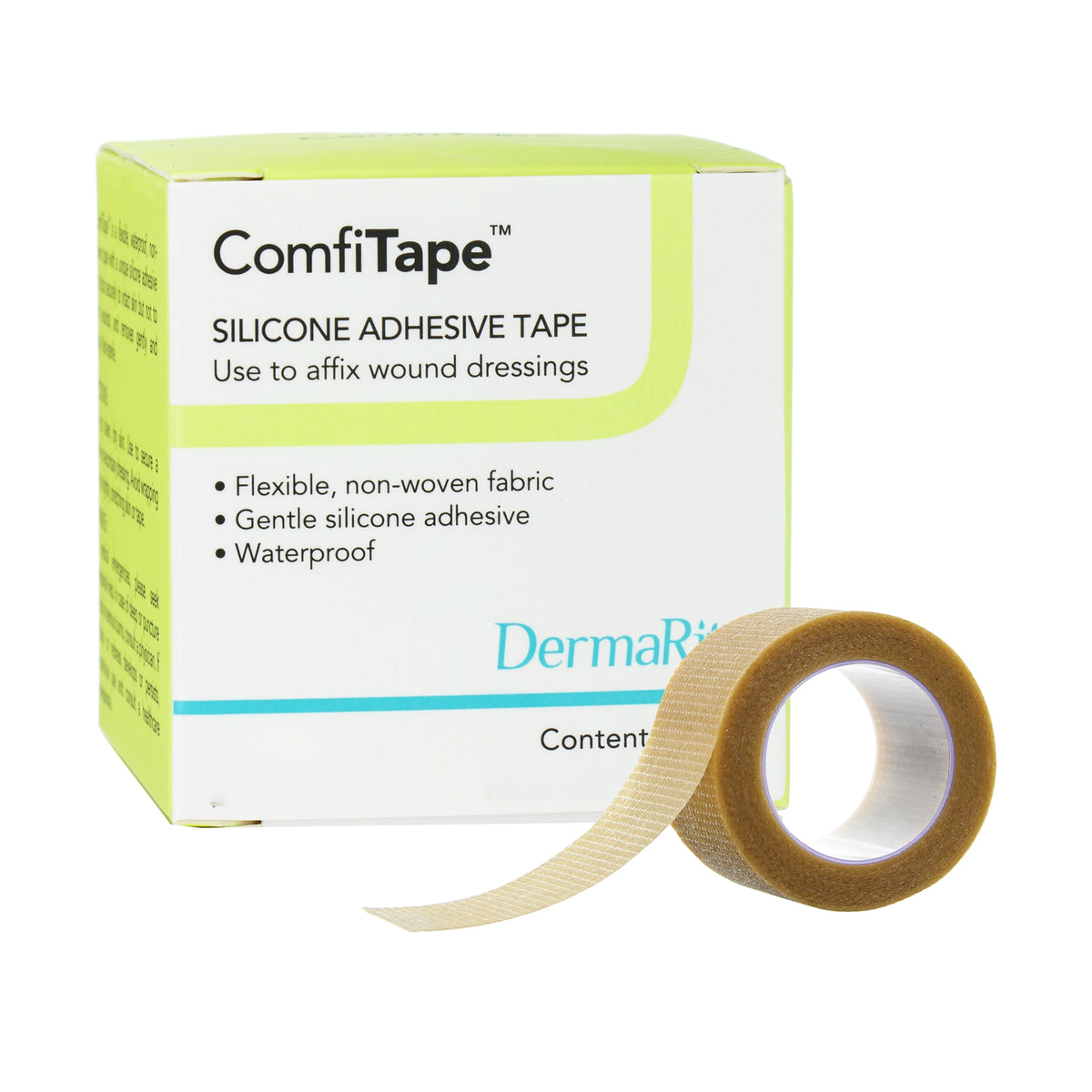 ComfiTape Silicone Medical Tape, 1 Inch x 3-7/25 Yard, Tan