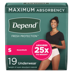 Depend FIT-FLEX Absorbent Underwear, Women's, Tan, Small, 24" to 30" Waist/Hip