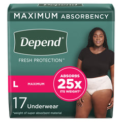 Depend® FIT-FLEX® Womens Absorbent Underwear, Large, Tan