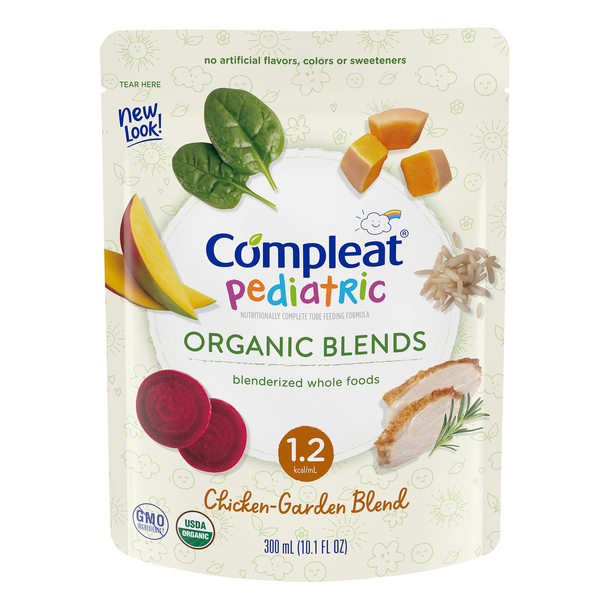 Compleat® Pediatric Organic Blends Chicken-Garden Oral Supplement, 10.1-ounce Pouch