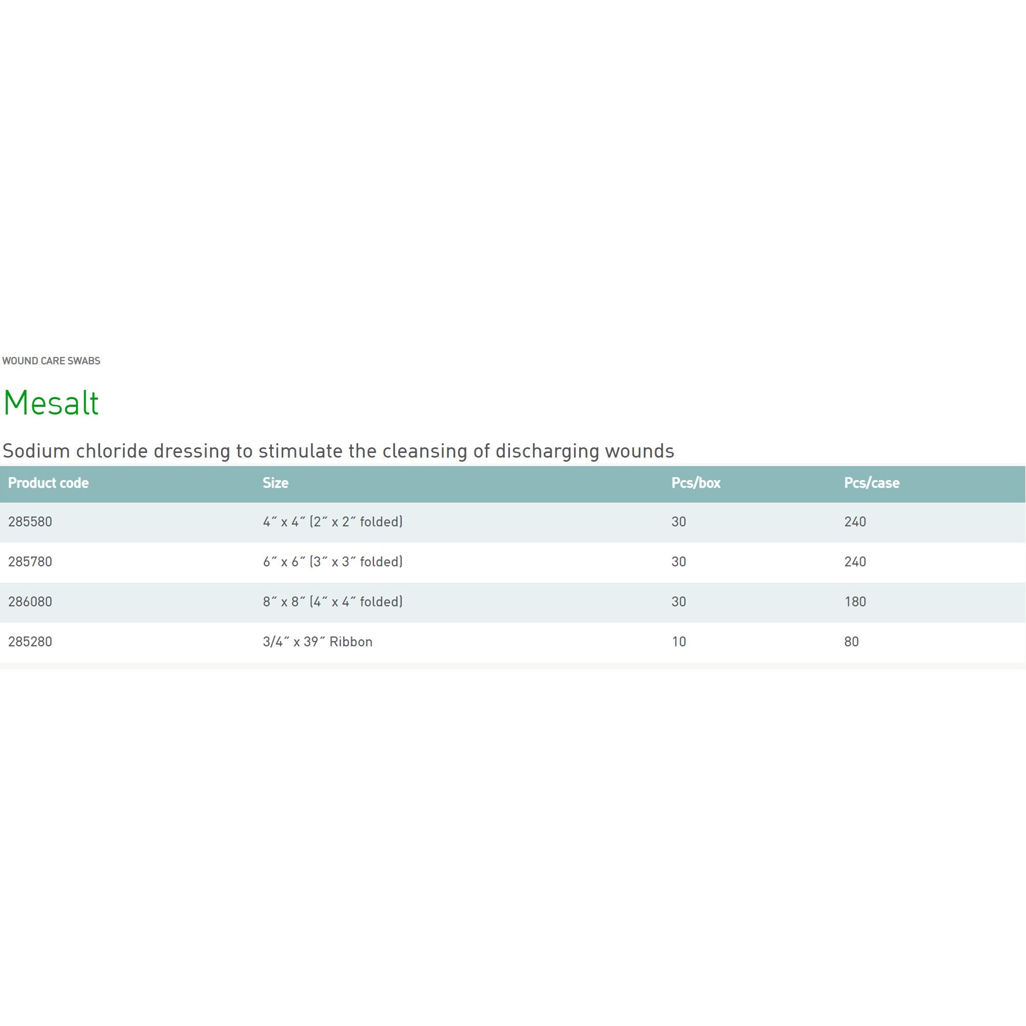Mesalt® Sodium Chloride Impregnated Dressing, 8 x 8 Inch