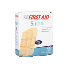American® White Cross Sheer Adhesive Strip, Assorted Sizes