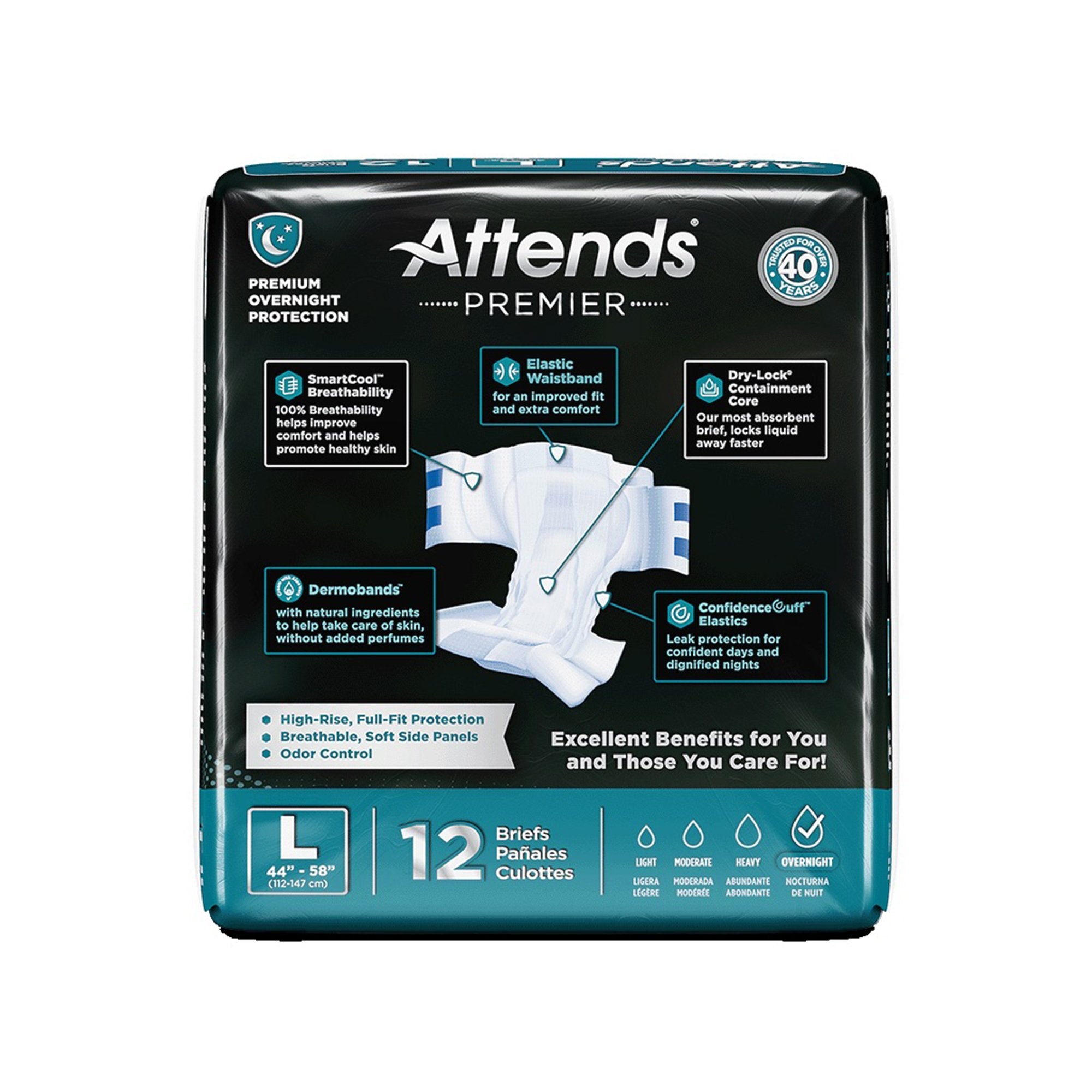 Attends® Premier Briefs, Large